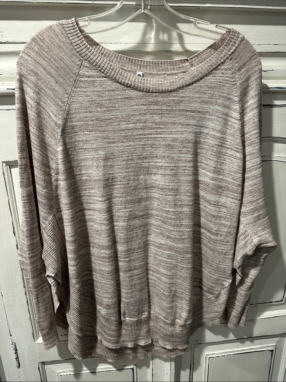 Leo & Nicole Marled Taupe Crewneck Sweater